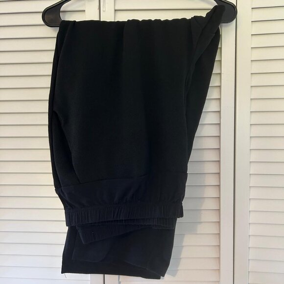 Shein Black Textured Elastic Waistband Pants, 5x (size 22) - Picture 1 of 2